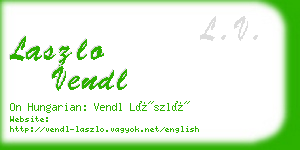 laszlo vendl business card